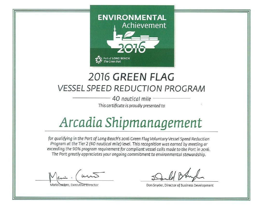 You are currently viewing Arcadia receives the Green Environmental Achievement Award by the Port of Long Beach